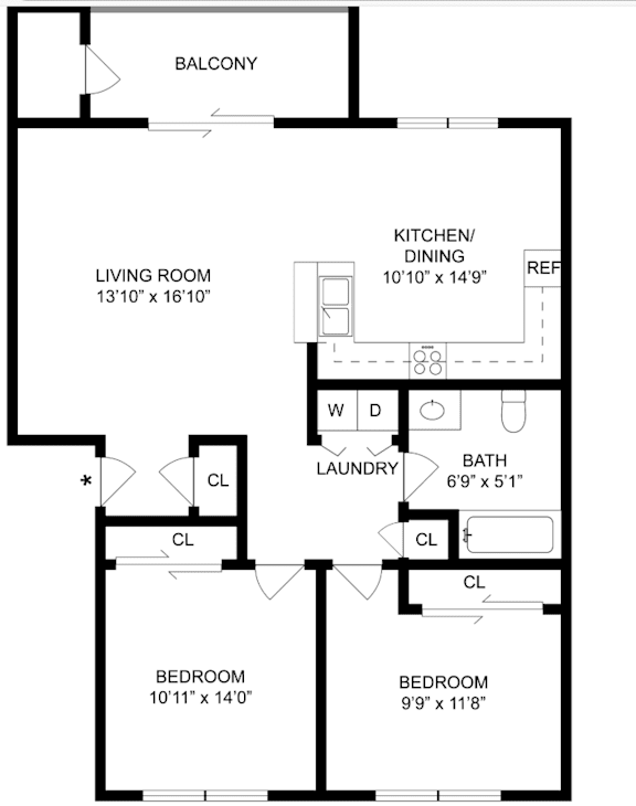 Capri Floor Plan at Timber Creek Apartments, Portland, OR, 97229
