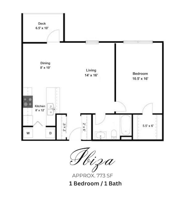 Ibiza Floor Plan at Commons at Sylvan Highlands Apartments, Portland, 97225