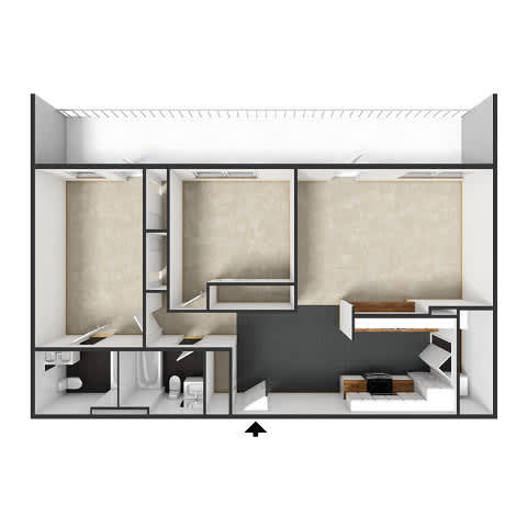 Picardy Floor Plan at Commons at Sylvan Highlands Apartments, Portland