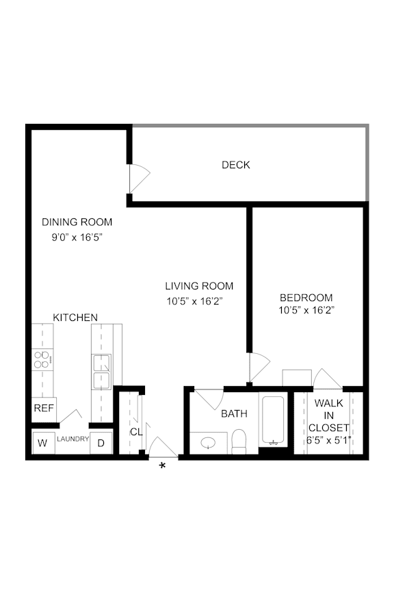 SH-Clermont Floorplan at Commons at Sylvan Highlands Apartments, Portland, 97225