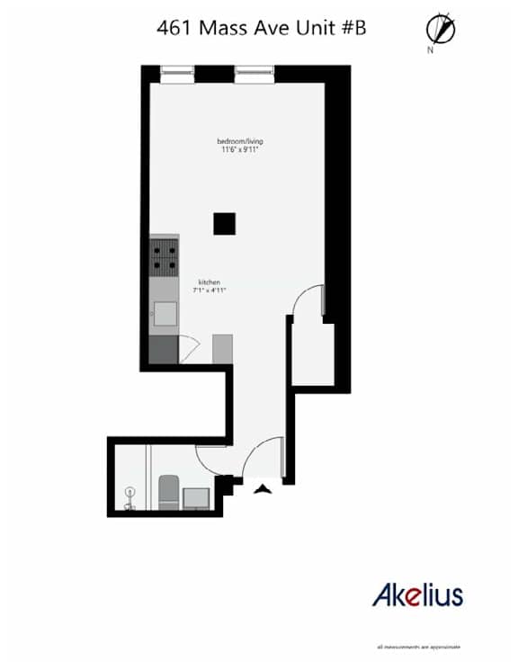 Studio Floorplan Example Unit B