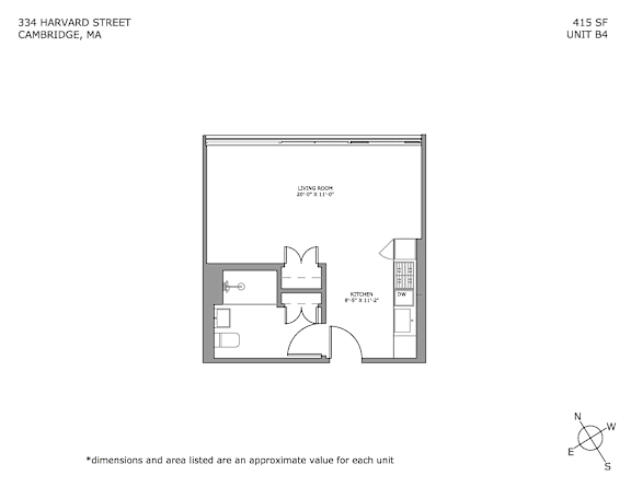 Studio Floorplan Example Unit B4