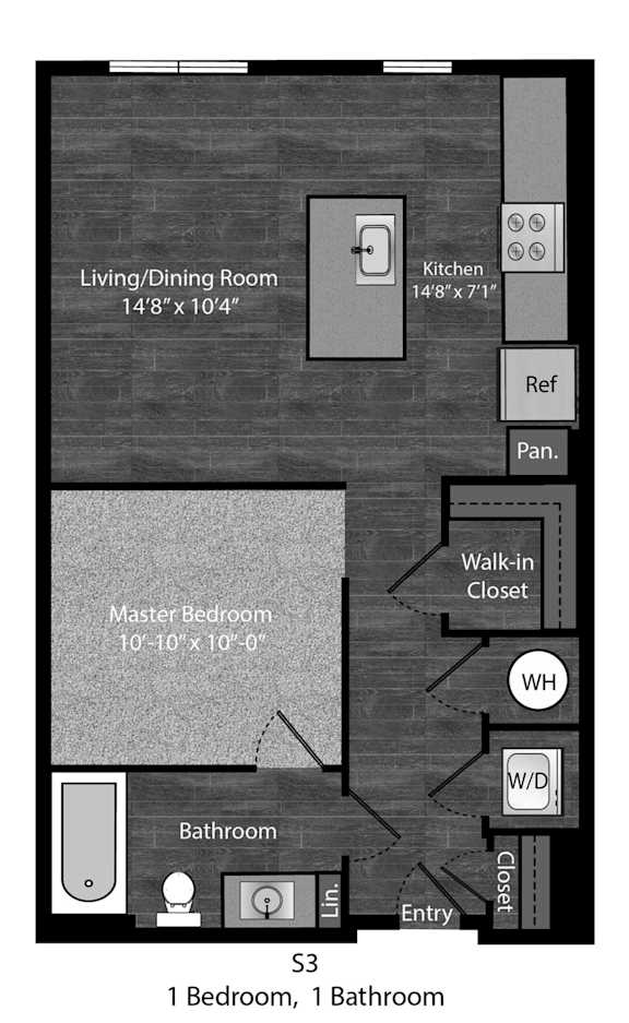 Faulkner Studio with dimensions