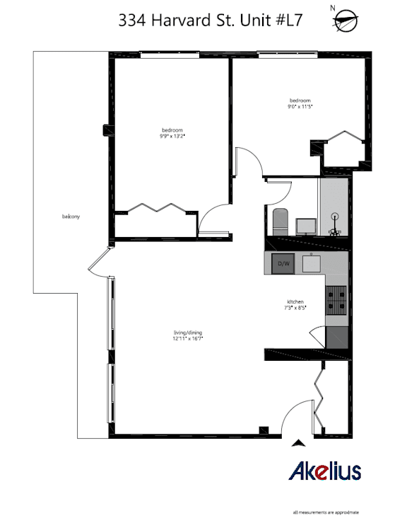 2 bedroom floorplan example Unit L7
