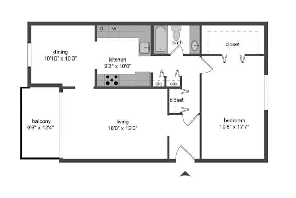 renovated 1b1b floorplan