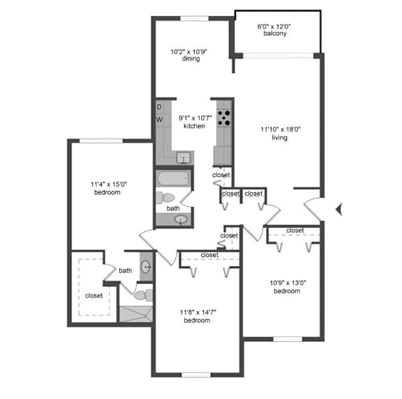 renovated 3b2b with WD