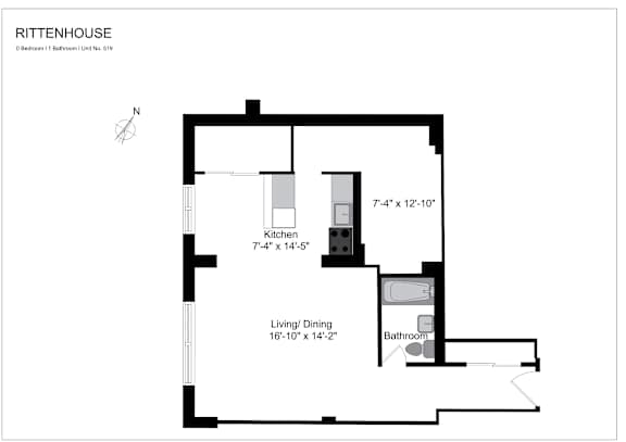 a floor plan of a house with a bedroom and a living room