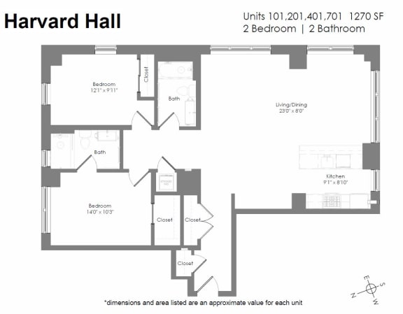 a floor plan of a bedroom apartment