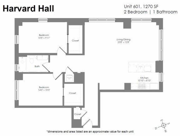 a floor plan of a unit with a bedroom and a living room