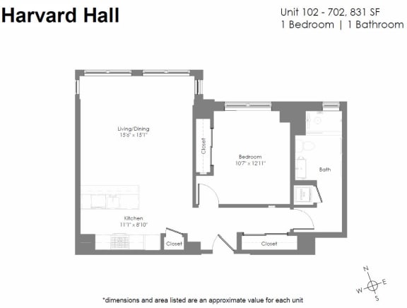 a floor plan of a bedroom apartment