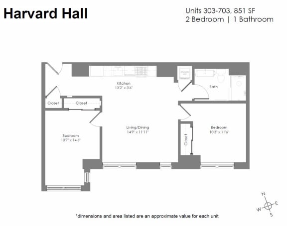 a floor plan of a bedroom apartment