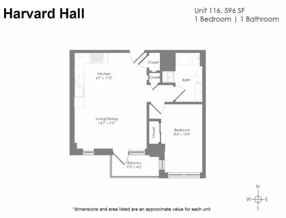 a floor plan of a bedroom apartment