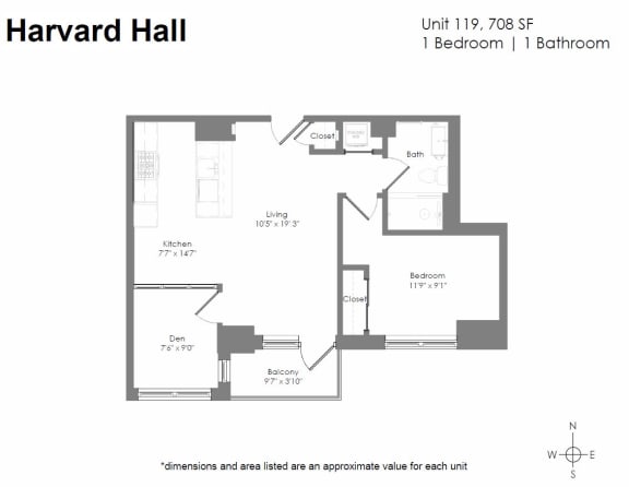 a floor plan of a bedroom apartment