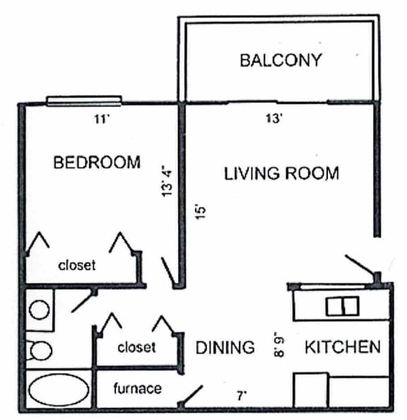 a floor plan of a living room with a kitchen and a dining room
