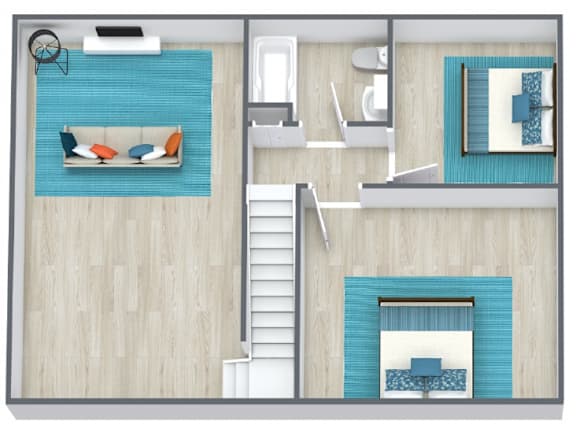 a bedroom floor plan with a bed and a closet