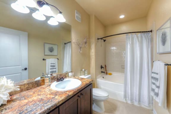 a bathroom with a sink toilet and bathtub  at Cabana Club - Galleria Club, Jacksonville, 32256