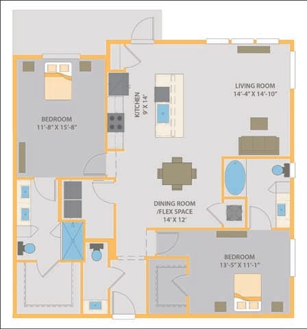 2 bed 2.5 bath A at Fusion Apartments, Jacksonville, FL, 32256