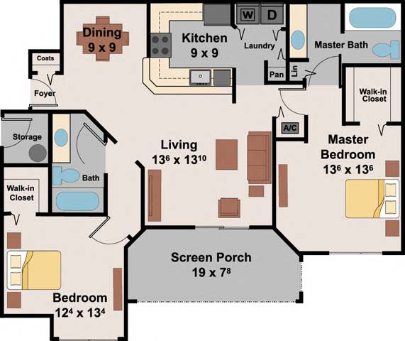 a floor plan of a house  at Ocean Park, Jacksonville Beach, FL