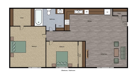 Mutual Housing at Foothill Farms 42bedroom 1 bath floorplan