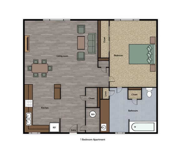 Mutual Housing at Sky Park 1-bedroom floorplan