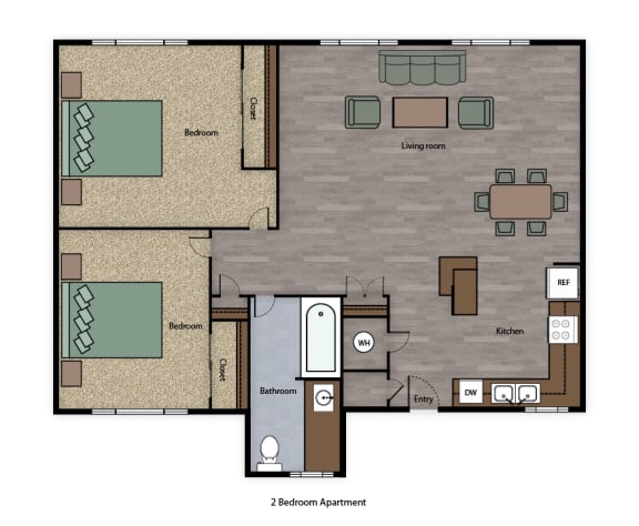 Mutual Housing at Sky Park 2-bedroom floorplan