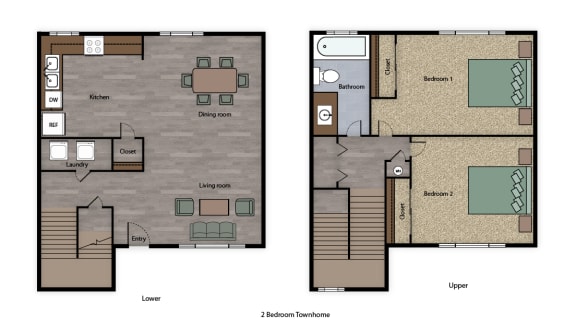 Mutual Housing at Sky Park 2-bedroom floorplan; townhome