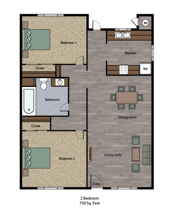 Owendale Mutual Housing Community 2-bedroom floorplan
