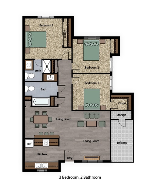 Norwood Estates 3-bed floorplan