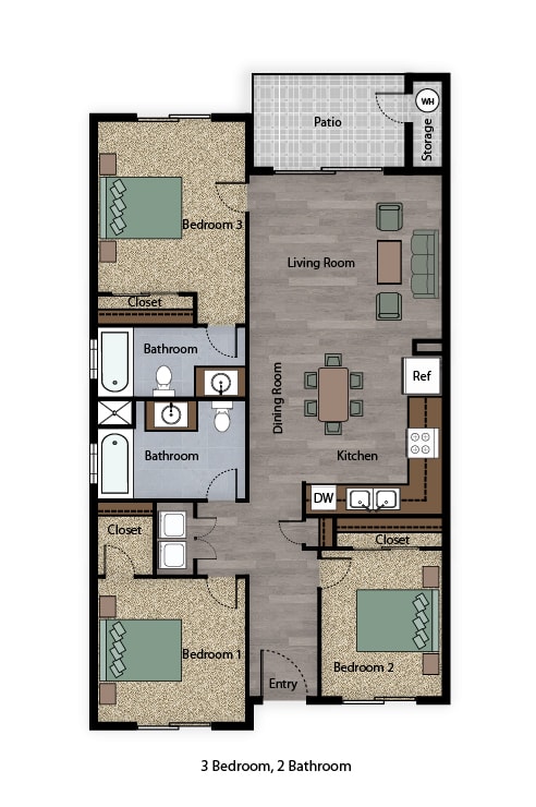 New Harmony Mutual Housing Community 3-bedroom floorplan