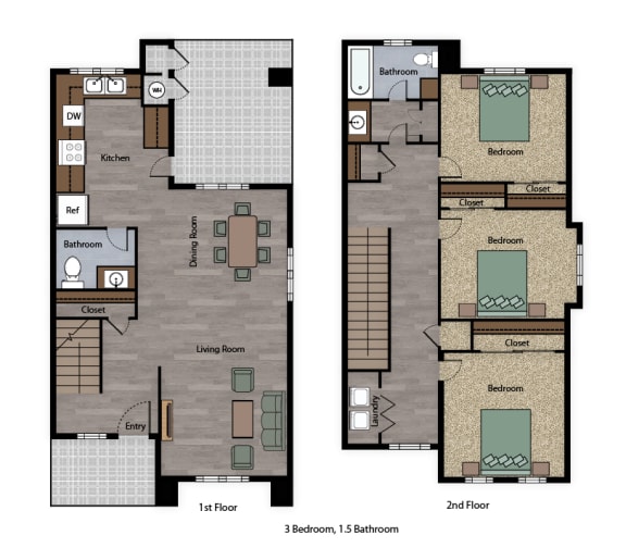 Mutual Housing Community 3-bedroom floorplan