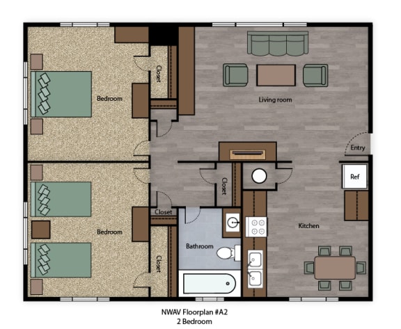 Norwood Avenue 2-bed floorplan