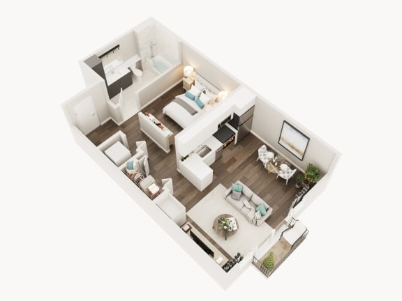 Floor Plan  Lux Apartments Floor Plan Open One Bedroom One Bathroom C