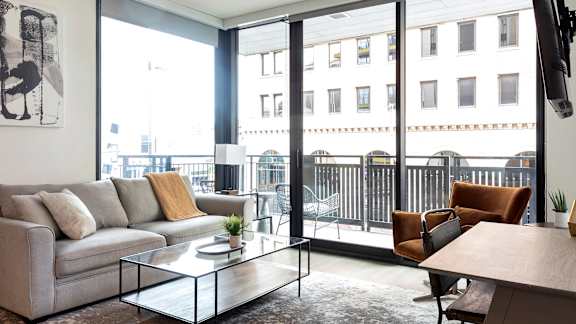Spacious Living Room at Rendezvous Urban Flats, Tucson, Arizona