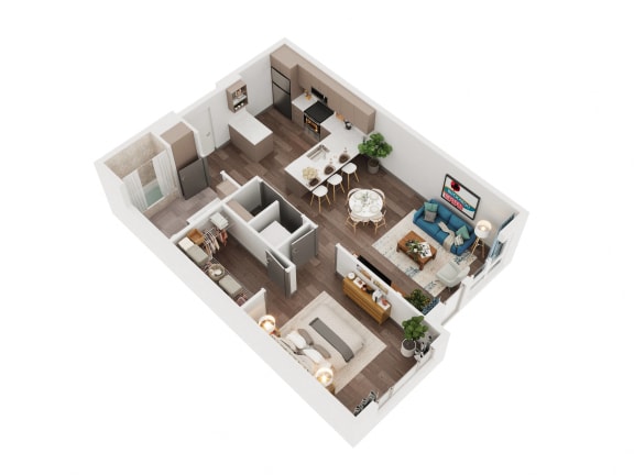 Floor Plan  Voda Apartments 3D Floorplan 1-1