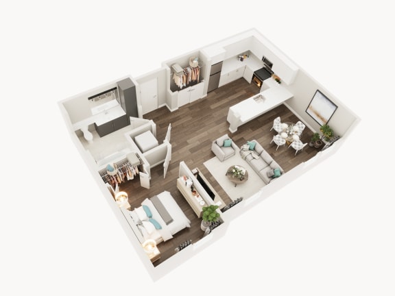 Lux Apartments Floor Plan One Bedroom One Bathroom F