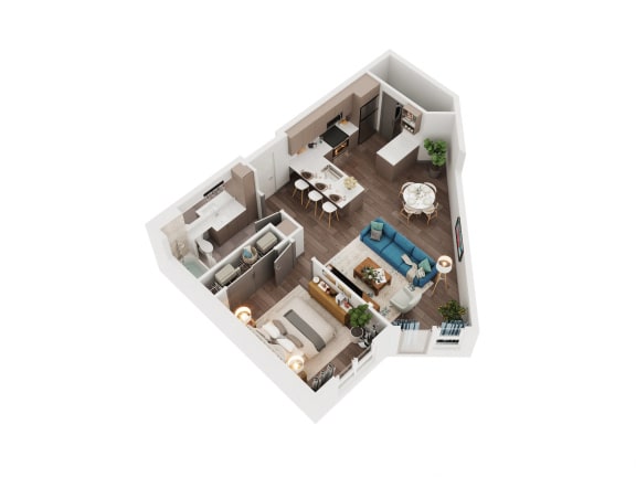 Floor Plan  Voda Apartments 3D Floorplan 1-2