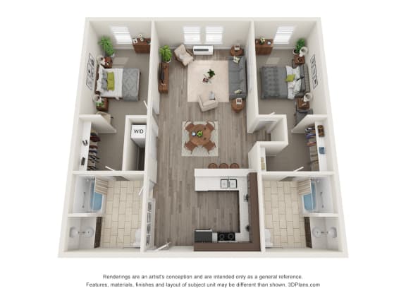 192nd West Lofts Apartments 2x2 Floor Plan