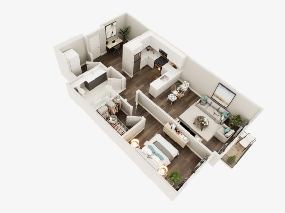 LUX Apartments 1D 1F Floor Plan