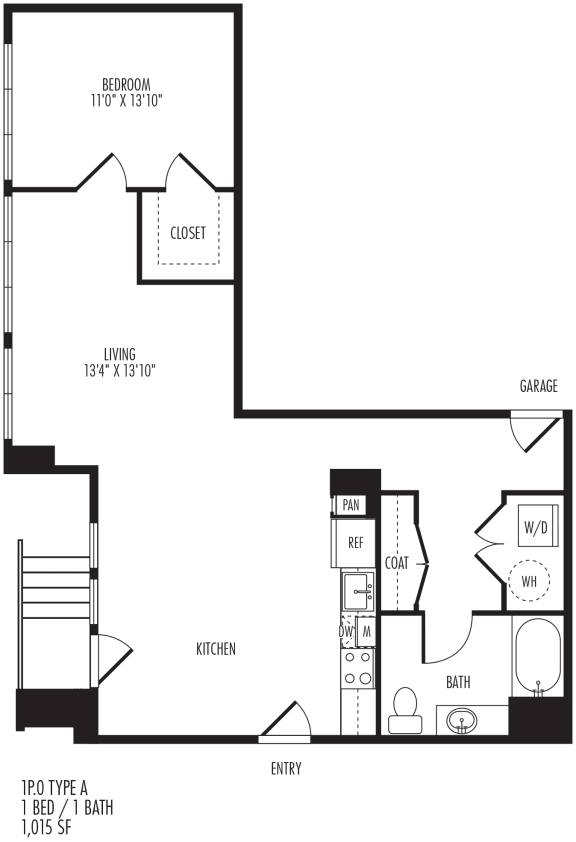 TriVista on Speer 1P0A Floor Plan