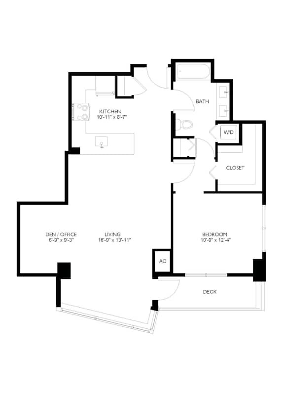 A black and white image of a floor plan for a house.