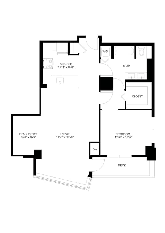 A black and white image of a floor plan for a house.