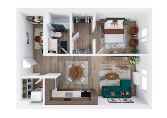 E Floorplan at Kinline, Beaverton, Oregon