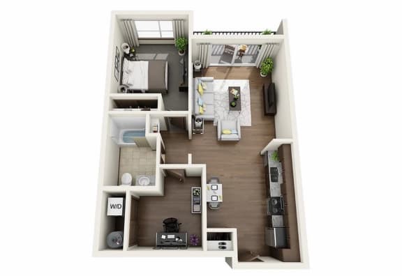 Boathouse Apartments 1x1 J Floor Plan