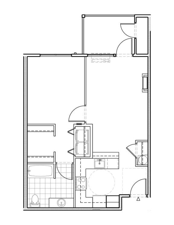 The Elwood Apartments Willow One Bedroom One Bathroom Floor Plan