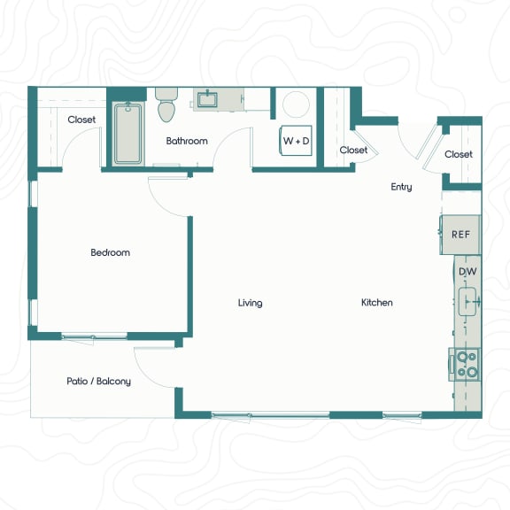 Bo Apartments 1x1 A Floor Plan