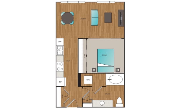 Main Street Flats 1x1 I Floor Plan