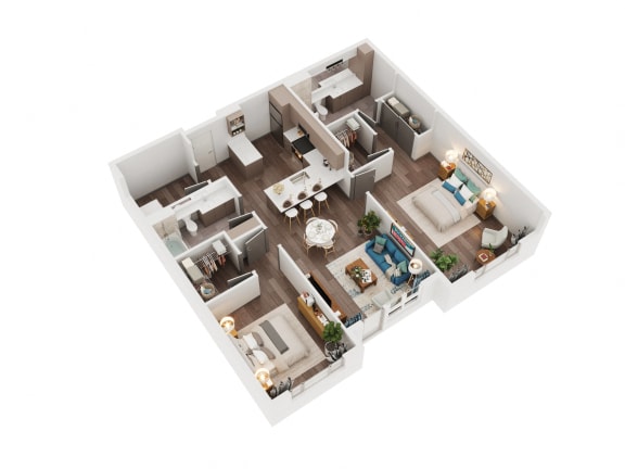 Voda Apartments 3D Floorplan 2-4