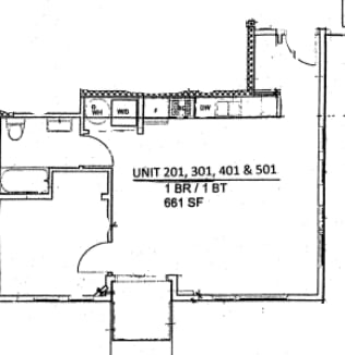 201Lofts One Bedroom One Bathroom Floor Plan