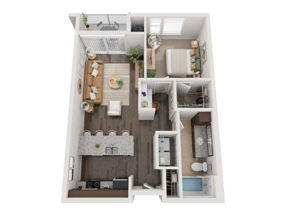 2828 Zuni Apartments in Denver, Colorado 1x1 B Floor Plan