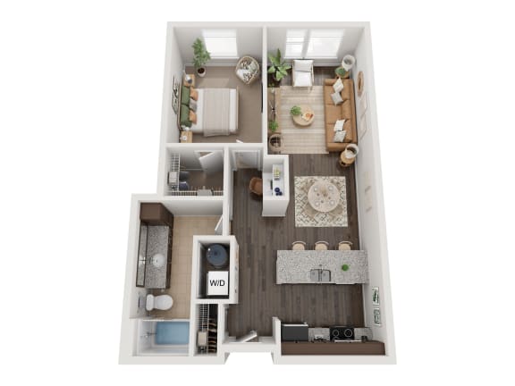 2828 Zuni Apartments in Denver, Colorado 1x1 C Floor Plan